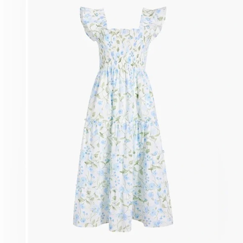 Hill House The Maternity Ellie Nap Dress - Blue Peony Bouquet Cotton